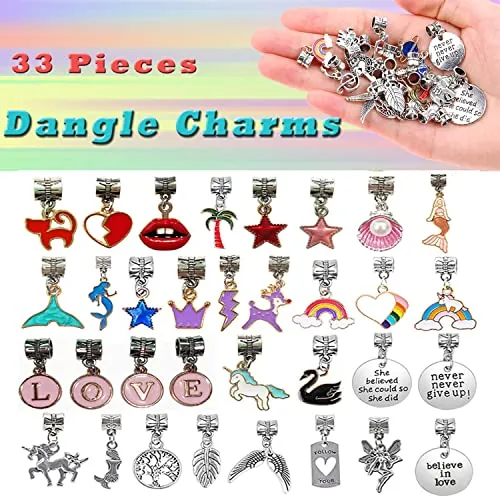 109 Charm Bracelet Making Kit,Jewelry Beads DIY Craft for Girls, Jewelry Christmas Gift Set,Arts and Crafts for Kids Girls Age 6-8-12