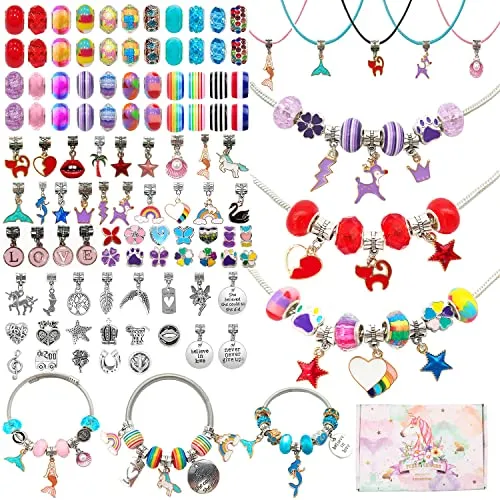 109 Charm Bracelet Making Kit,Jewelry Beads DIY Craft for Girls, Jewelry Christmas Gift Set,Arts and Crafts for Kids Girls Age 6-8-12
