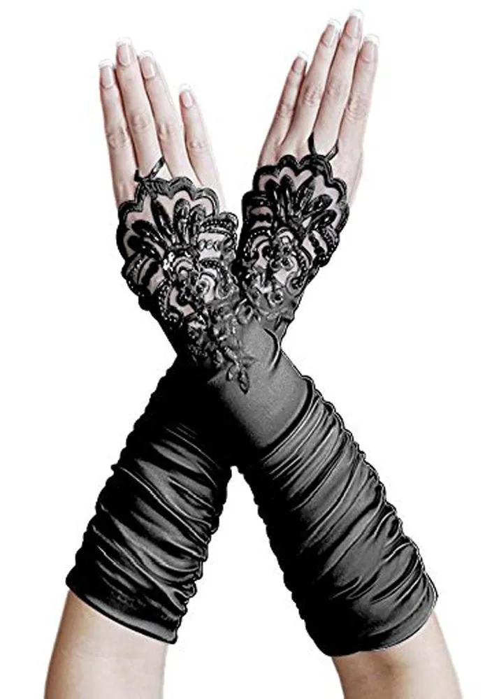 1920s Accessories Headband Necklace Gloves Cigarette Holder Flapper Costume Accessories Set for Women 1111da
