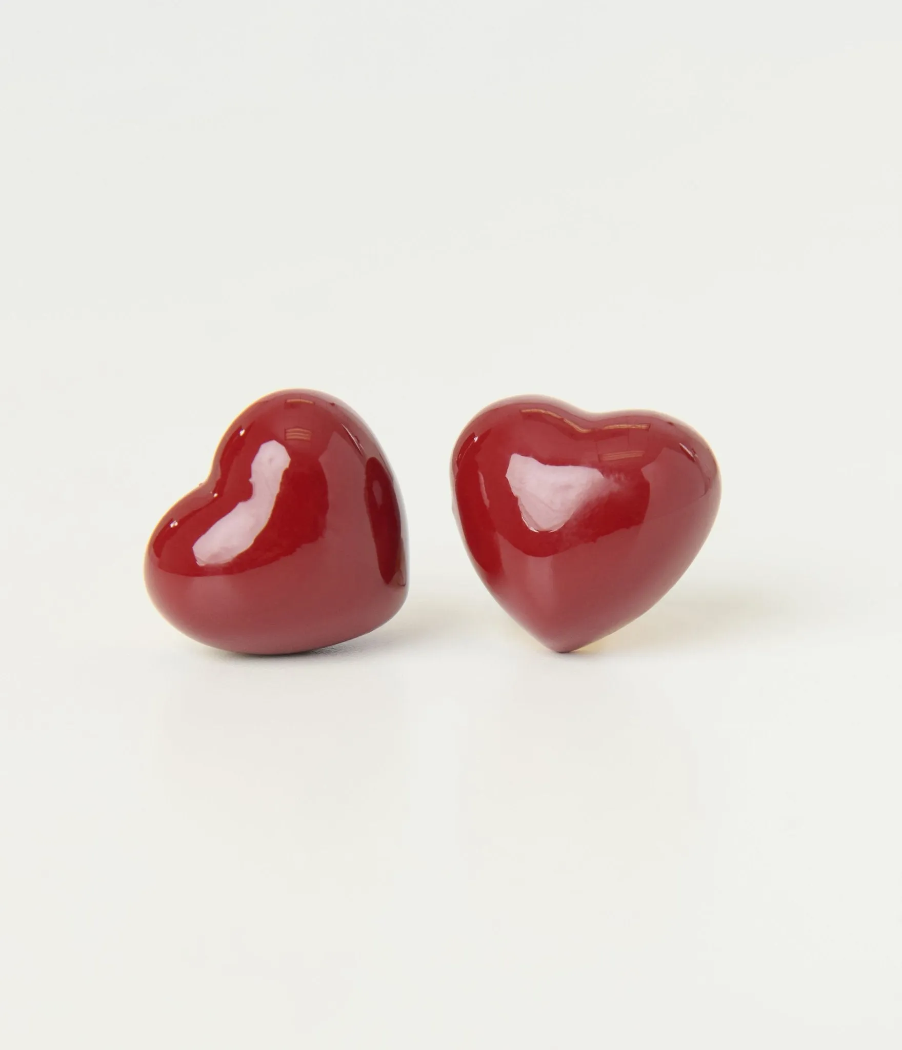 Banned Burgundy Lucky Heart Earrings