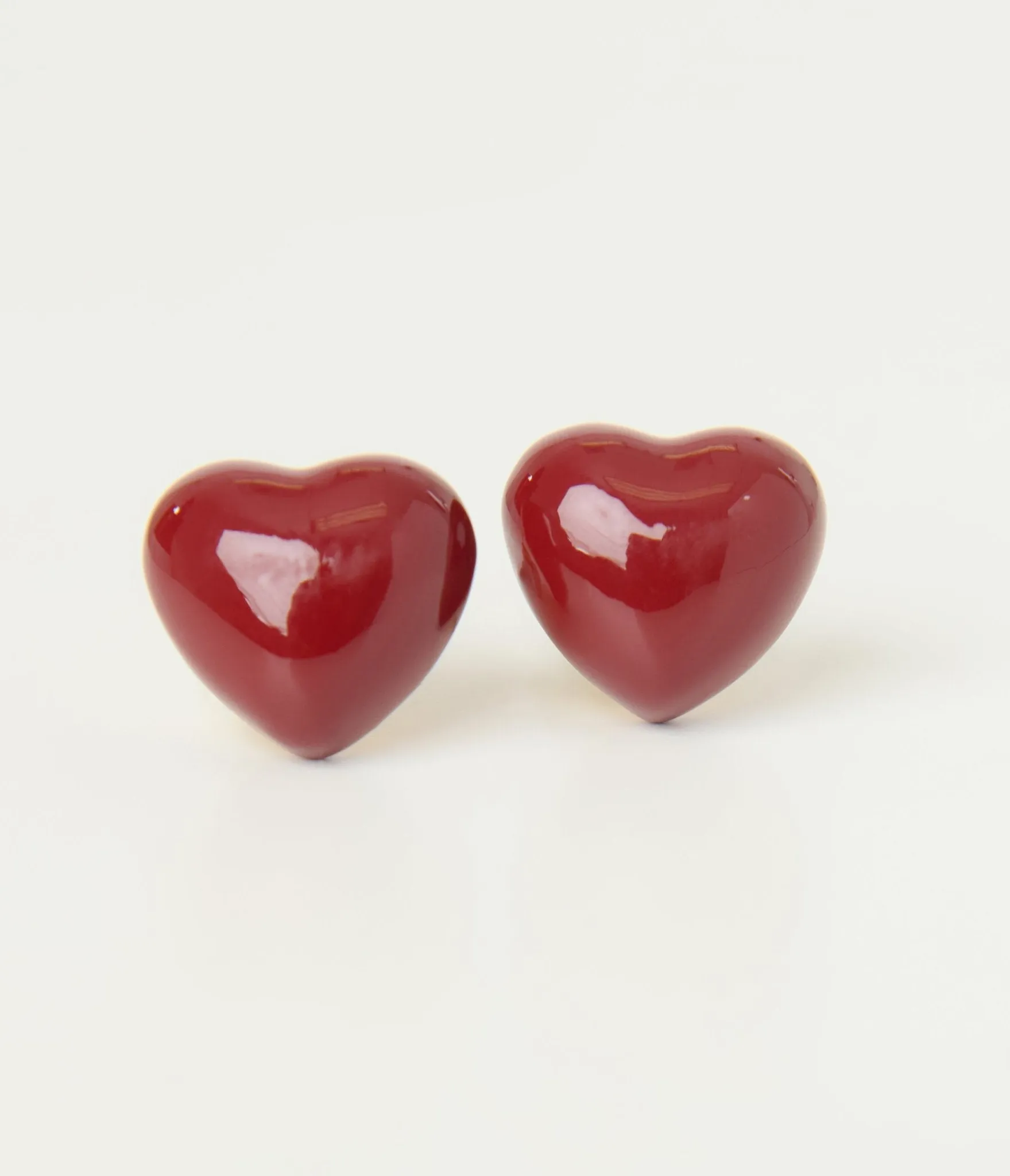 Banned Burgundy Lucky Heart Earrings