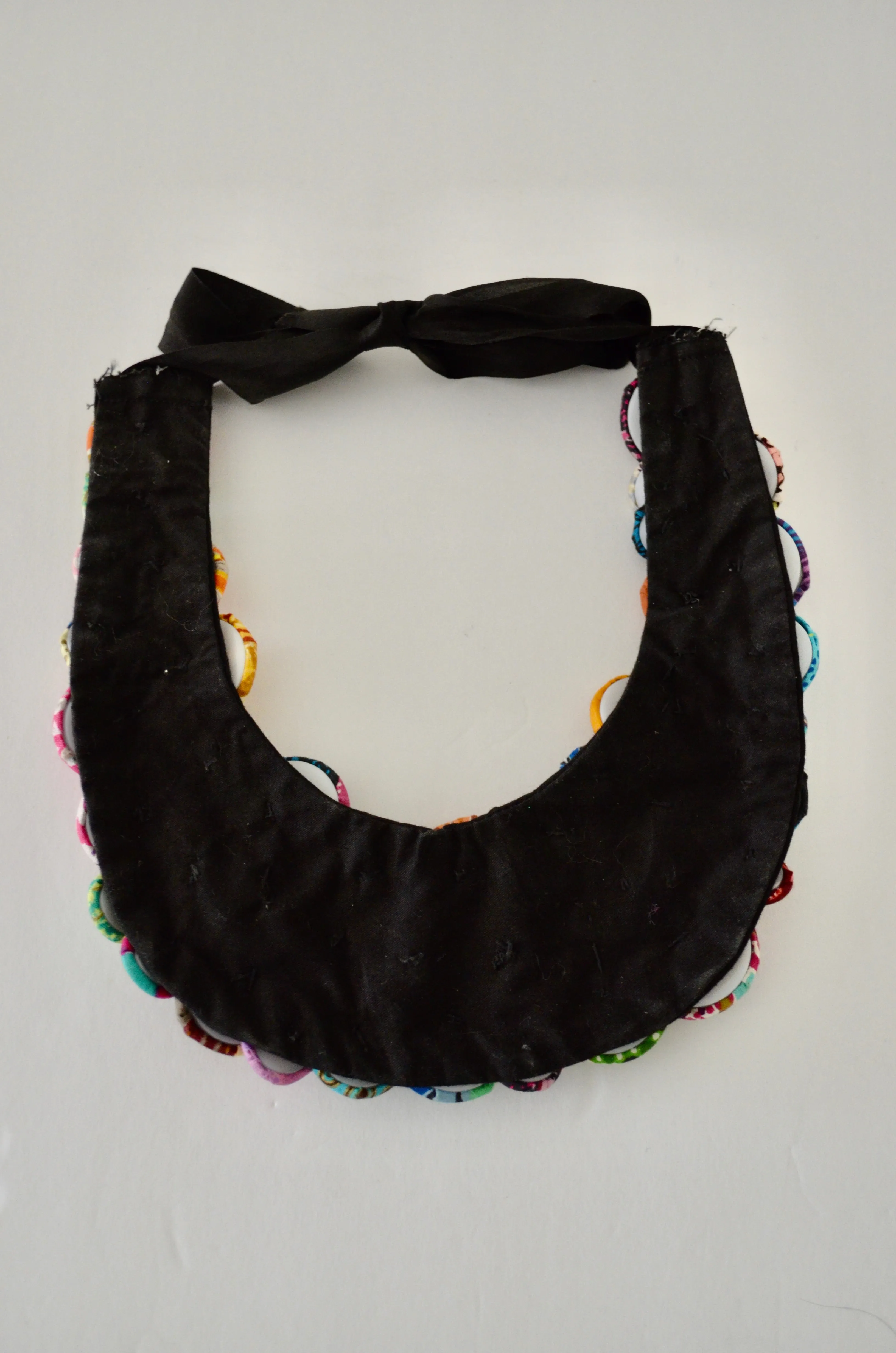 Boho Ethnic Ankara African Multi Strand Colorful Button Necklace