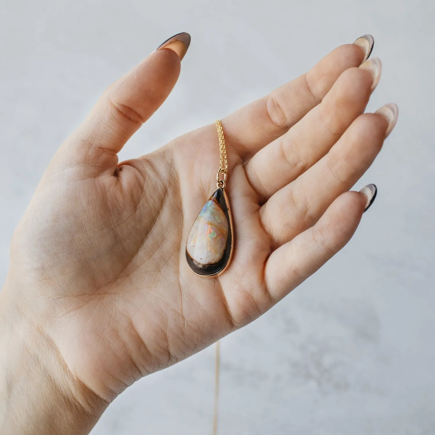 Boulder Opal Pendant Necklace