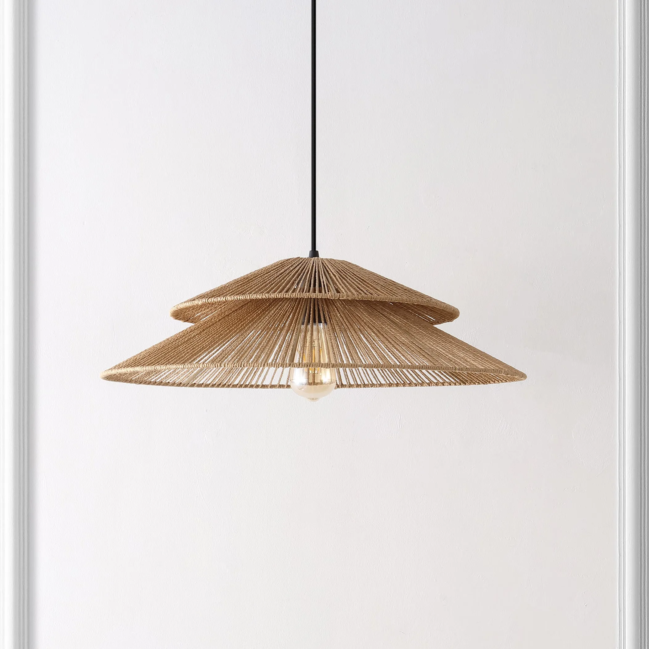 BRUNIA 23 INCH PAPER/IRON PENDANT