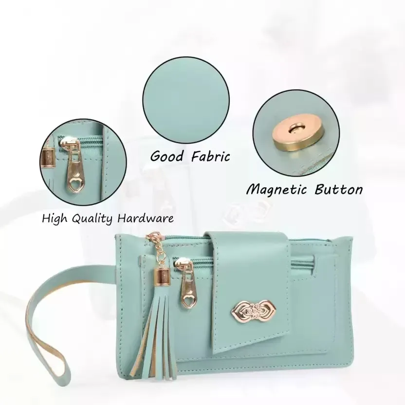 Casual Green Clutch for Women / girls
