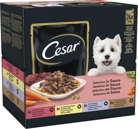 Cesar Deliciously Fresh Favourites In Sauce Wet Dog Food Pouches