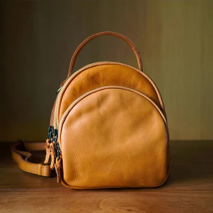 Chic Leather Mini Backpack Purse Black Leather Shoulder Bag