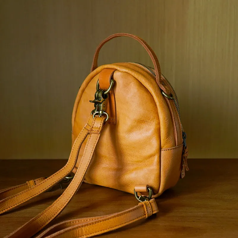 Chic Leather Mini Backpack Purse Black Leather Shoulder Bag