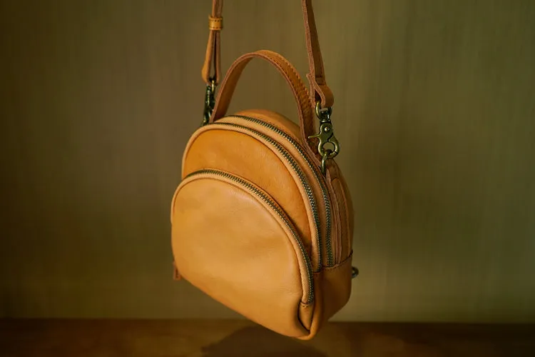 Chic Leather Mini Backpack Purse Black Leather Shoulder Bag