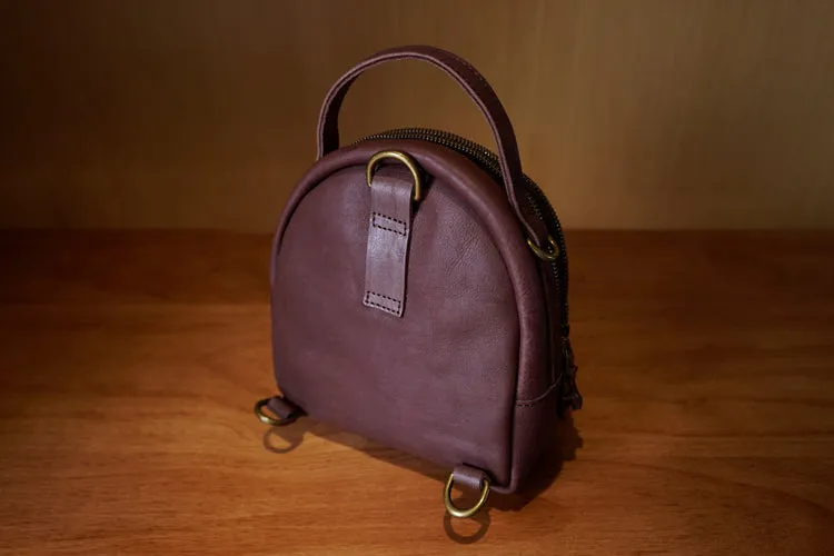 Chic Leather Mini Backpack Purse Black Leather Shoulder Bag