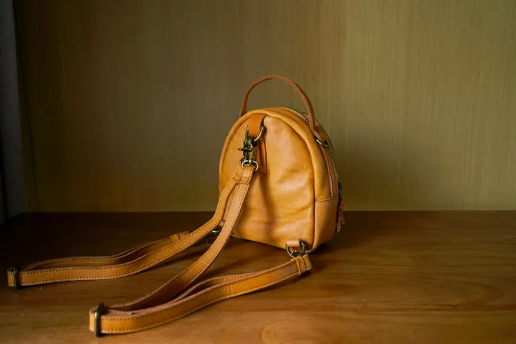 Chic Leather Mini Backpack Purse Black Leather Shoulder Bag