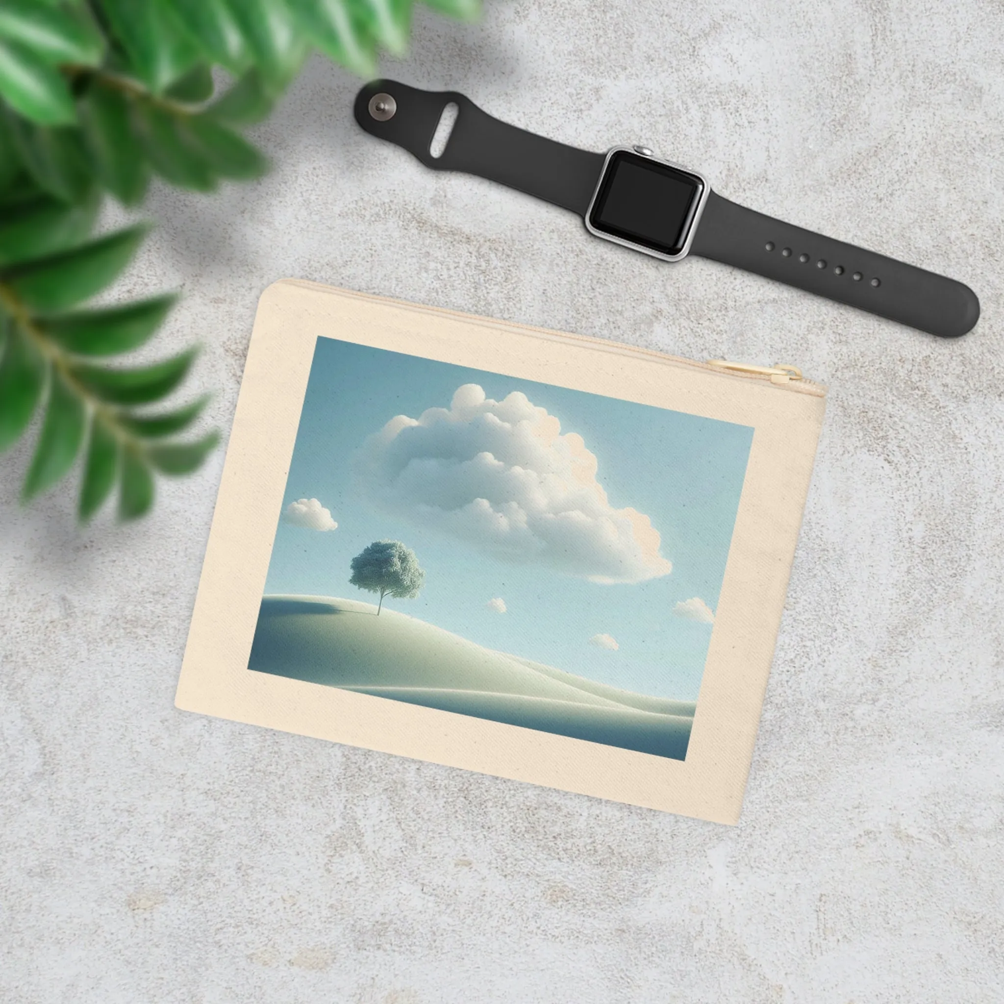 Cloudy day and tree, nature  Accessory Zipper Pouch