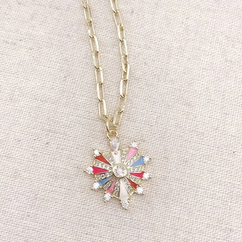 Colorful Spiked Heart Necklace