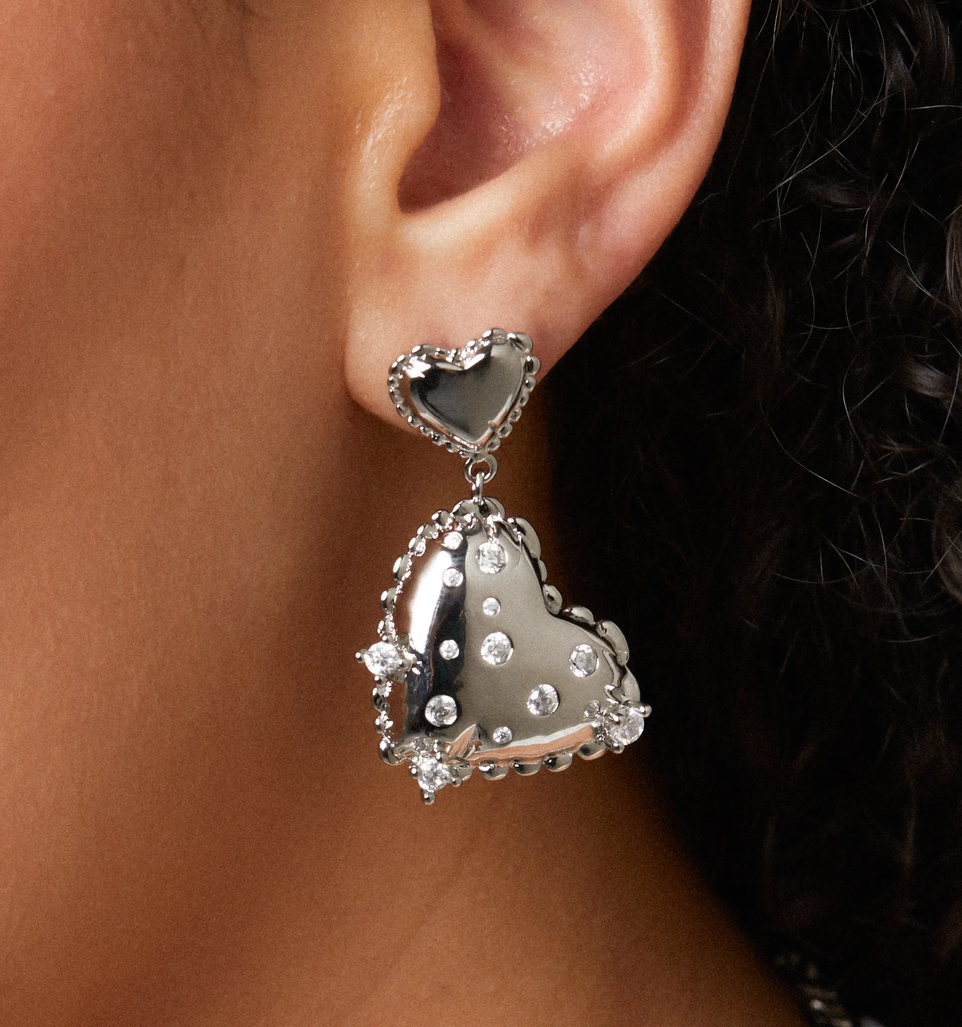 Crystal Heart Earrings