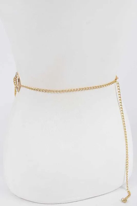 Crystal Ring Layered Chain Belt