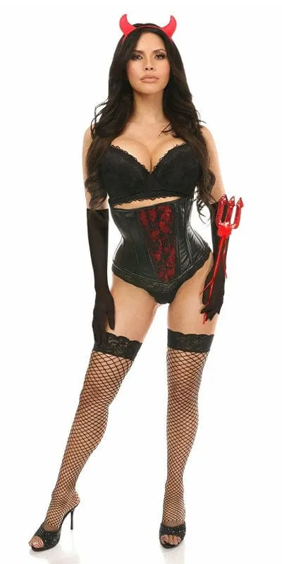 Deluxe 4 Piece Sexy Gothic Devil Corset Halloween Costume