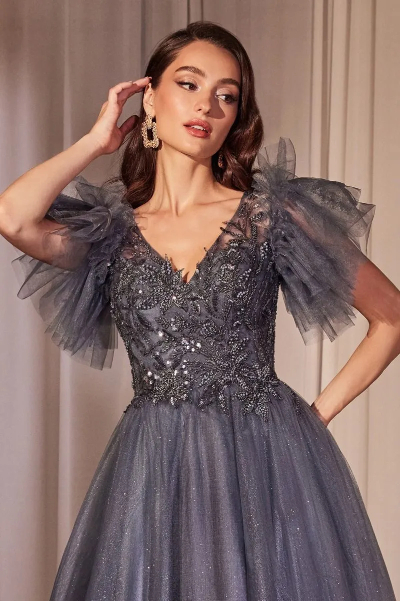 EMBELLISHED TULLE A-LINE DRESS CDCM359