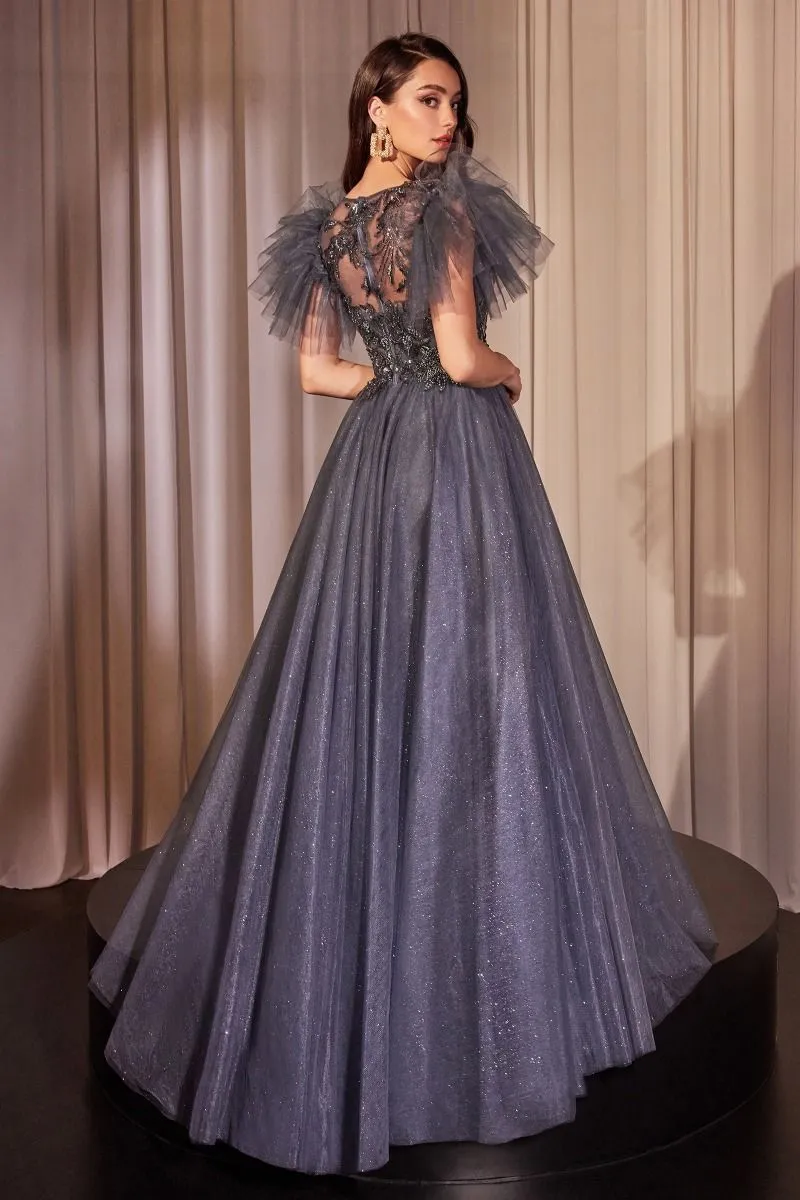 EMBELLISHED TULLE A-LINE DRESS CDCM359