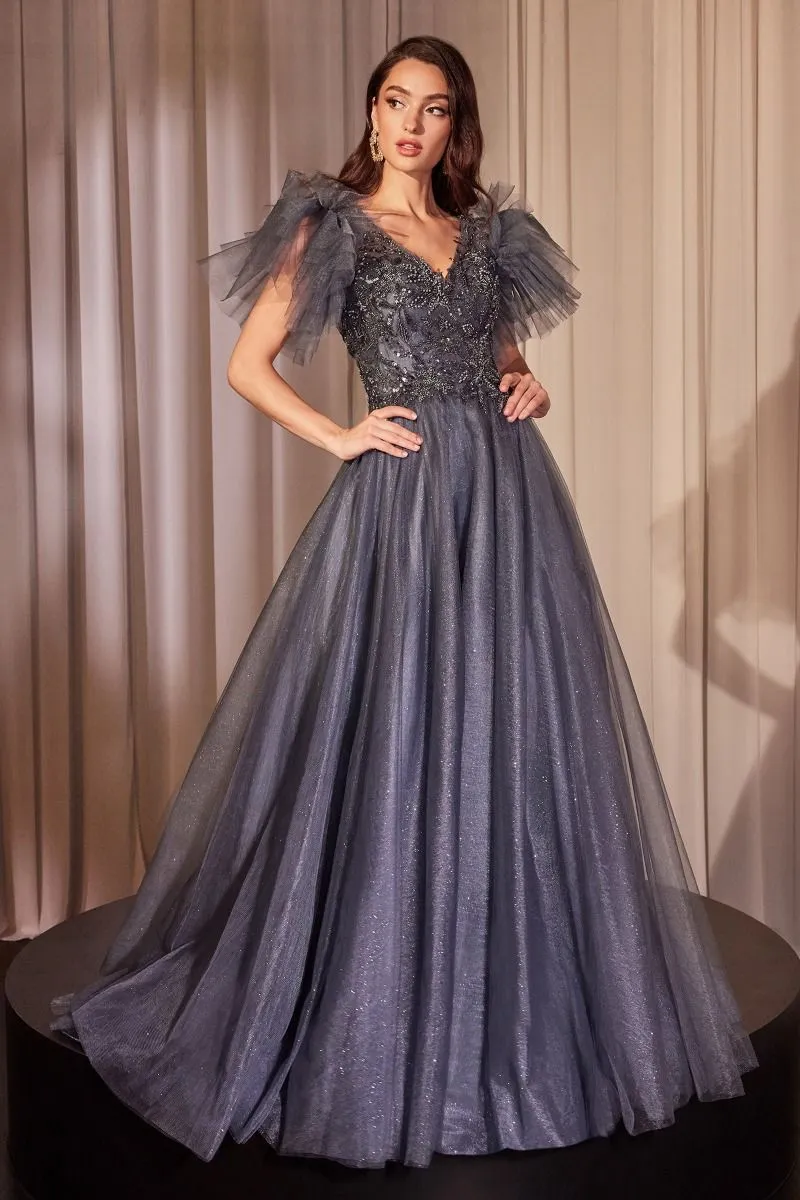 EMBELLISHED TULLE A-LINE DRESS CDCM359