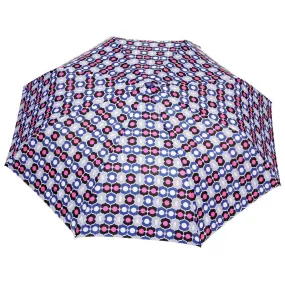 FabSeasons Blue Symmteric Print 3 fold Umbrella
