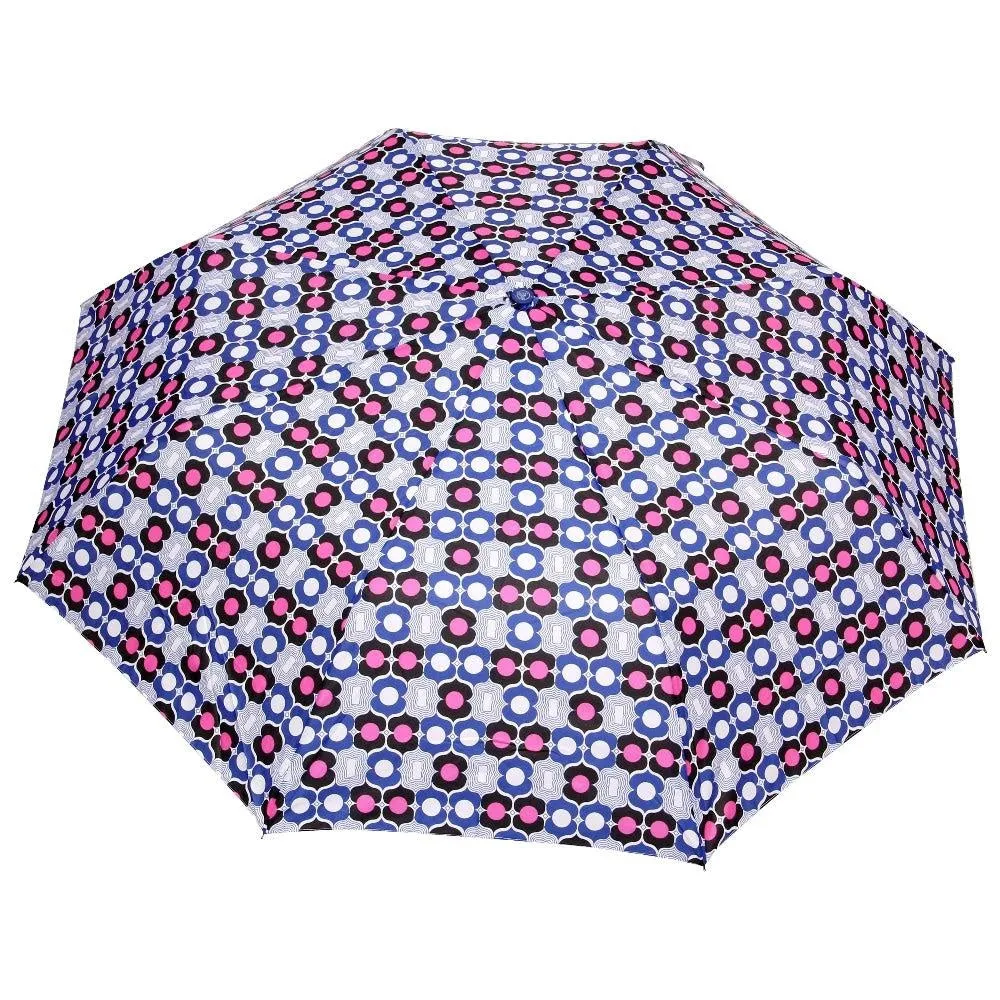 FabSeasons Blue Symmteric Print 3 fold Umbrella