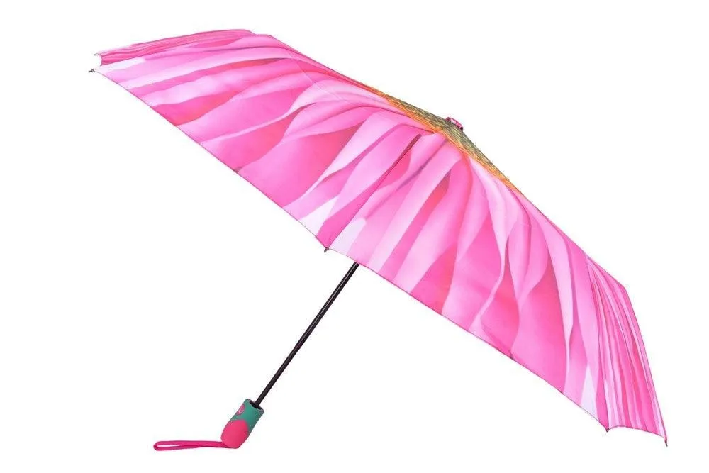 FabSeasons Green Floral Digital Printed Semi Automatic 3 fold Umbrella
