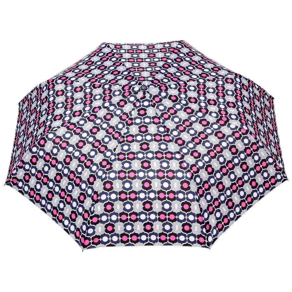 FabSeasons Navy Symmteric Print 3 fold Umbrella