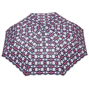 FabSeasons Navy Symmteric Print 3 fold Umbrella