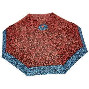 FabSeasons Orange Symmteric Print 3 fold Umbrella