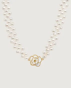 Floriography Camellia Pearl Weaving Necklace