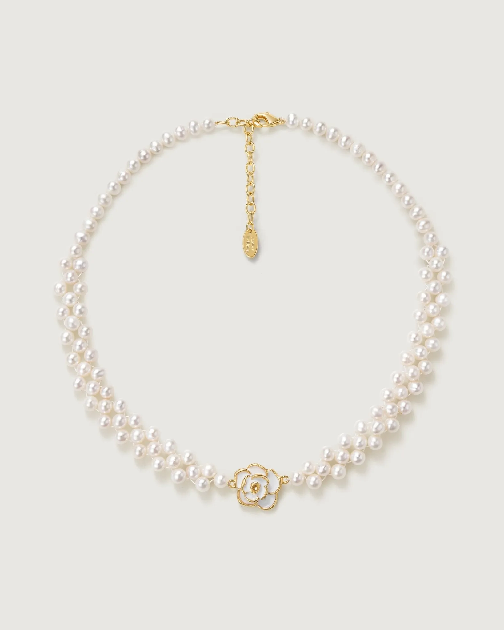 Floriography Camellia Pearl Weaving Necklace