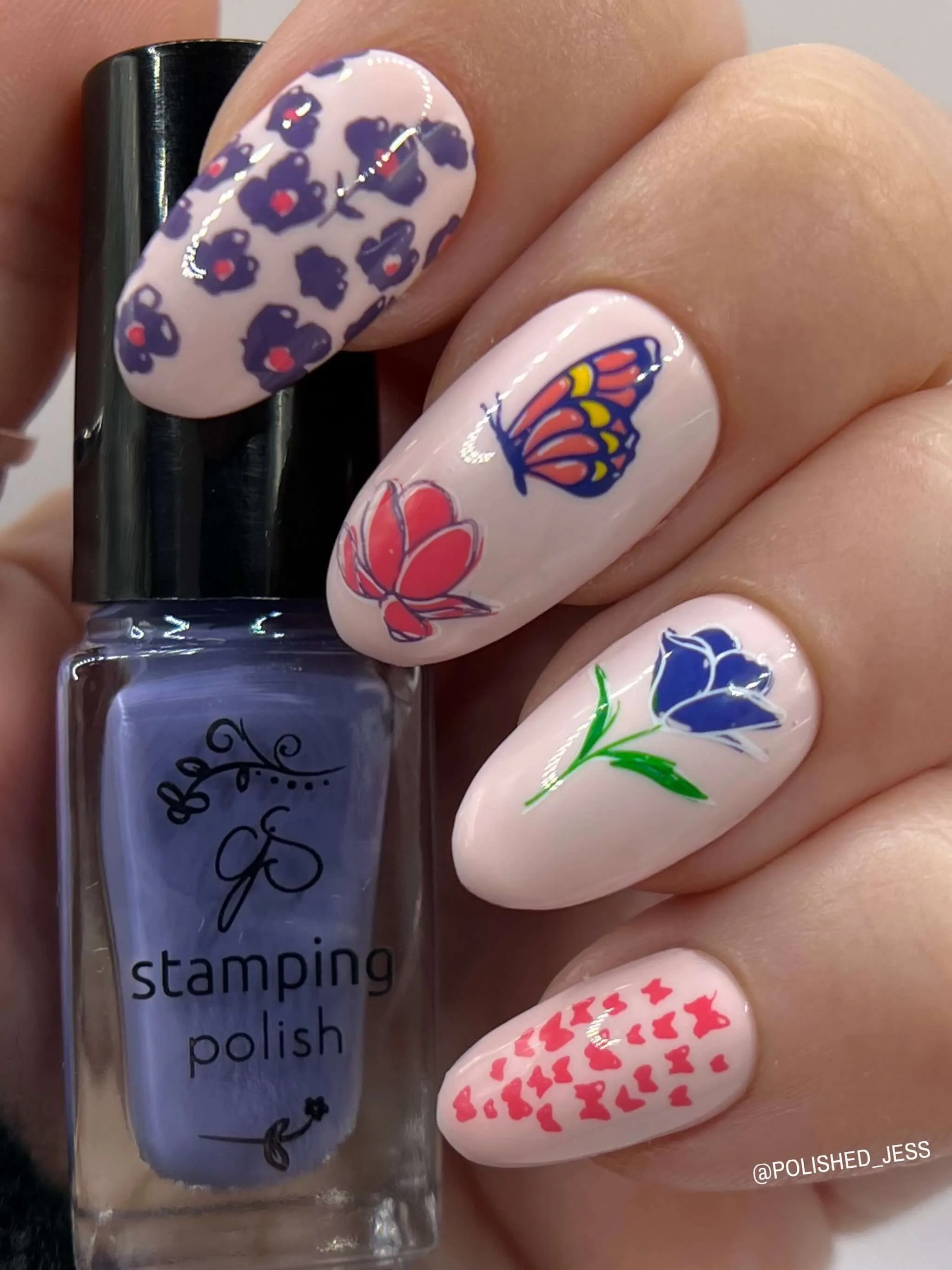 Flutterby (CjS-278) Steel Nail Art Layered Stamping Plate