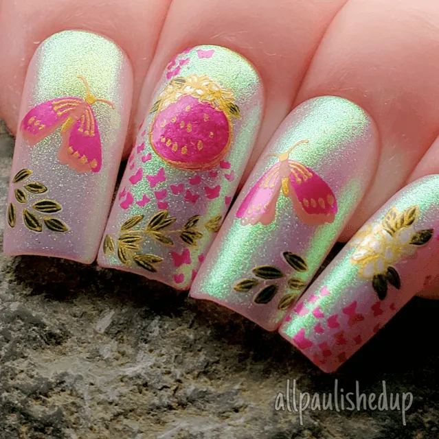 Flutterby (CjS-278) Steel Nail Art Layered Stamping Plate