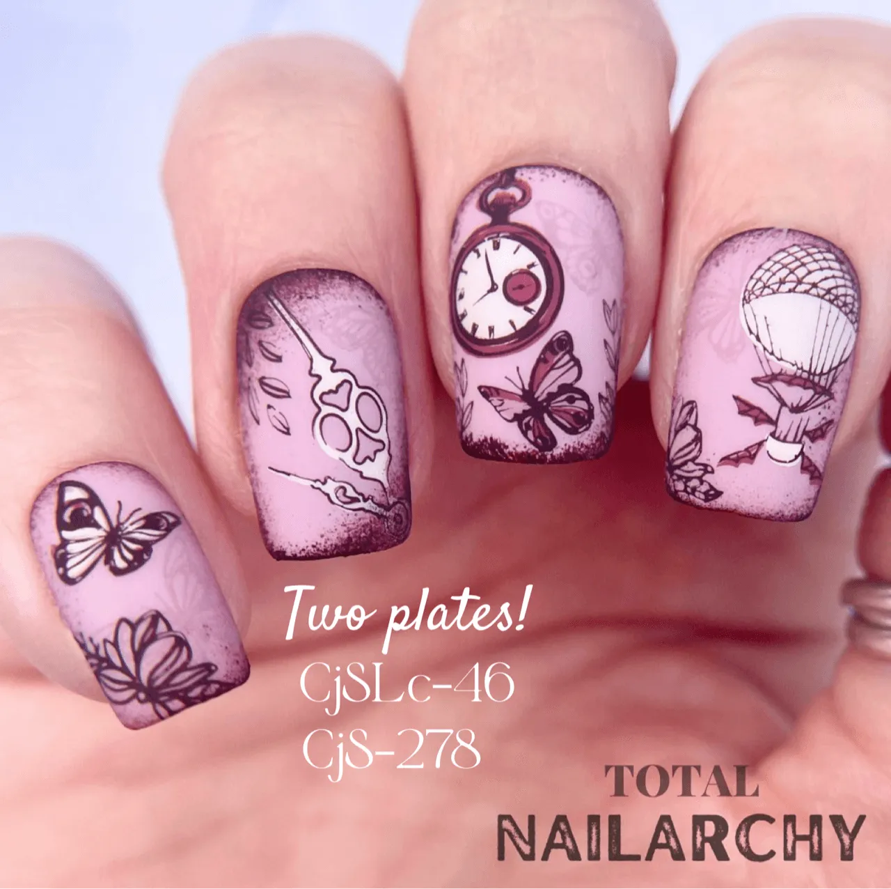 Flutterby (CjS-278) Steel Nail Art Layered Stamping Plate
