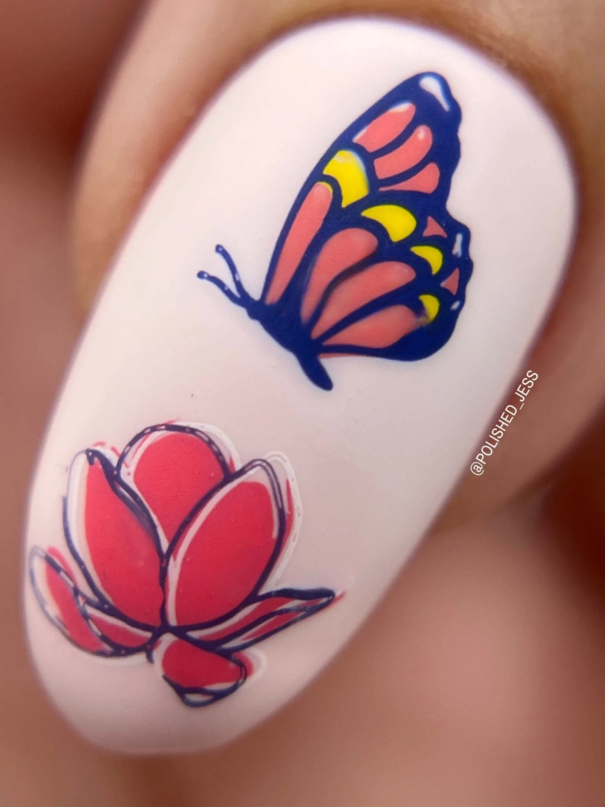 Flutterby (CjS-278) Steel Nail Art Layered Stamping Plate
