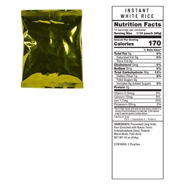 Freeze Dried Meat Bucket (60 Serving) and 20 Servings of Rice