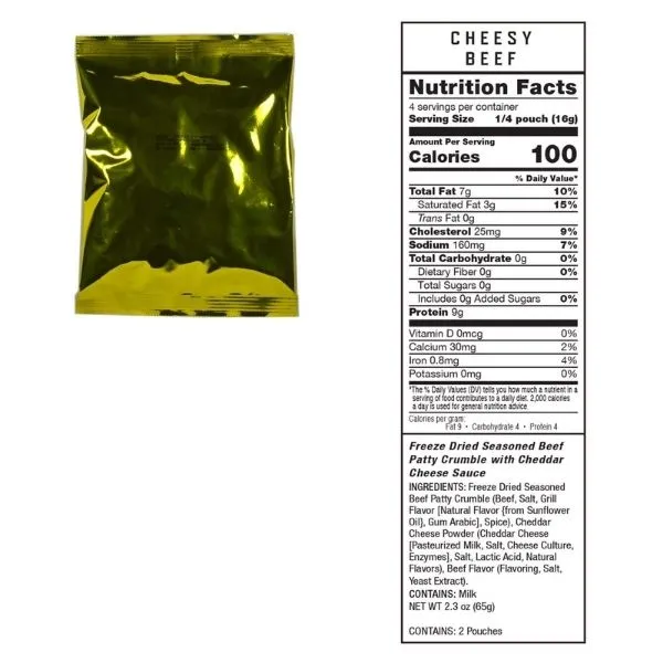 Freeze Dried Meat Bucket (60 Serving) and 20 Servings of Rice