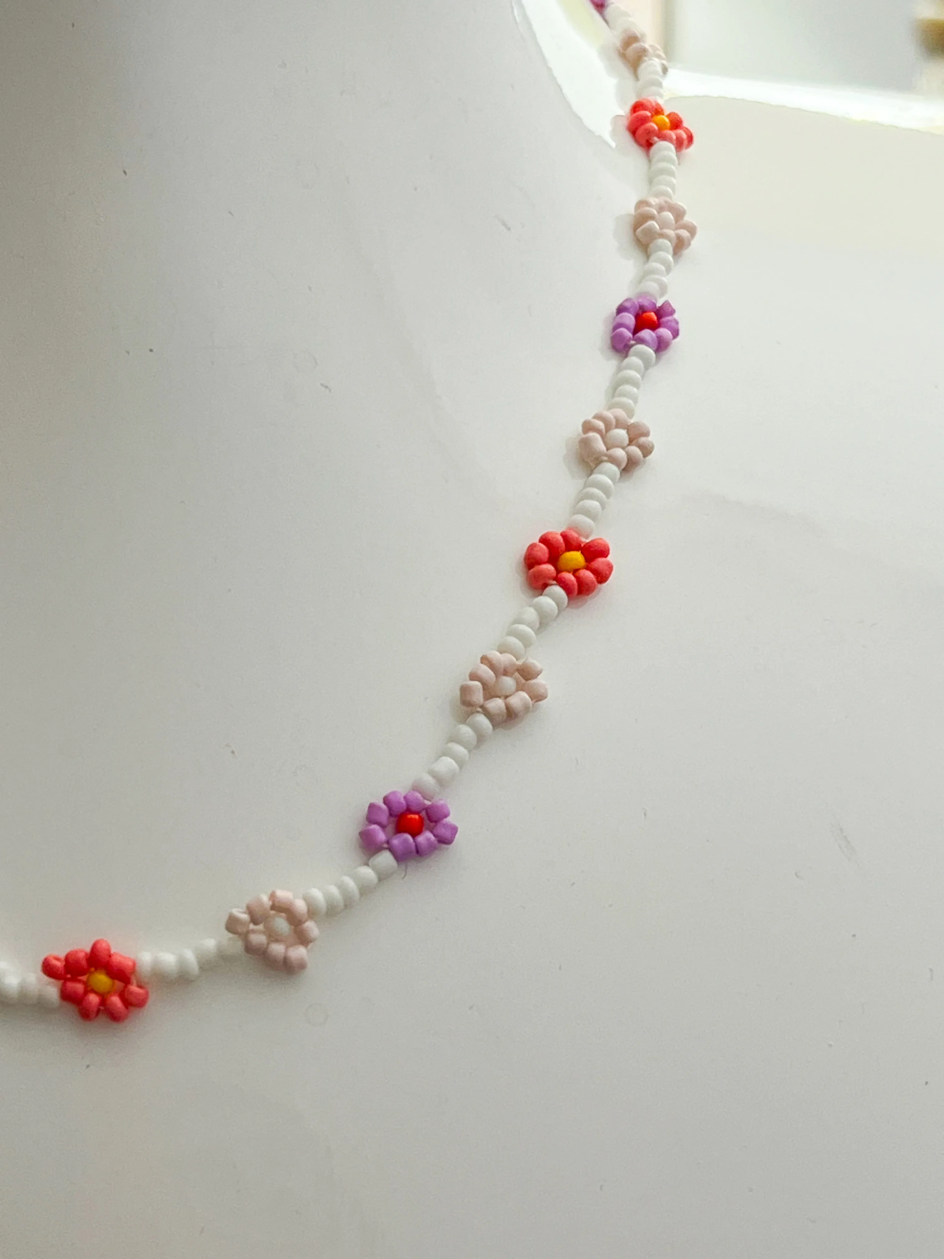 Groovy Flowers Necklace - White/Pastel