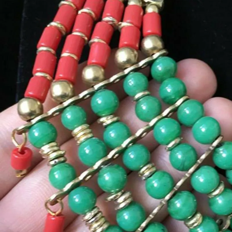 Handmade Colorful Tibetan Lampwork Beaded 18" Necklace