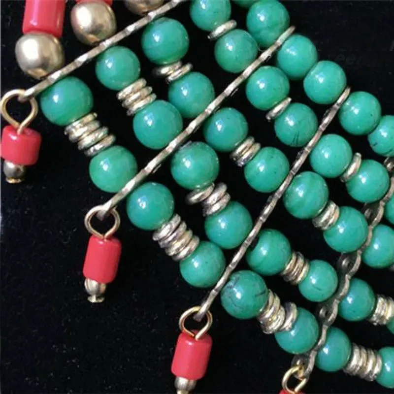 Handmade Colorful Tibetan Lampwork Beaded 18" Necklace