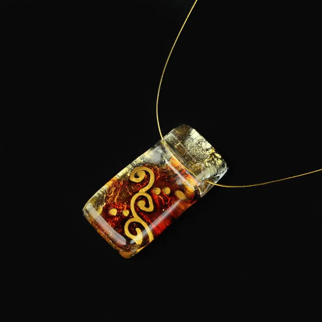 Handmade Uniquely Shaped Fused Glass Necklaces