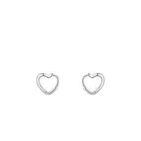 Heart-shaped Sterling Silver Earrings - Everyday Genie Collection