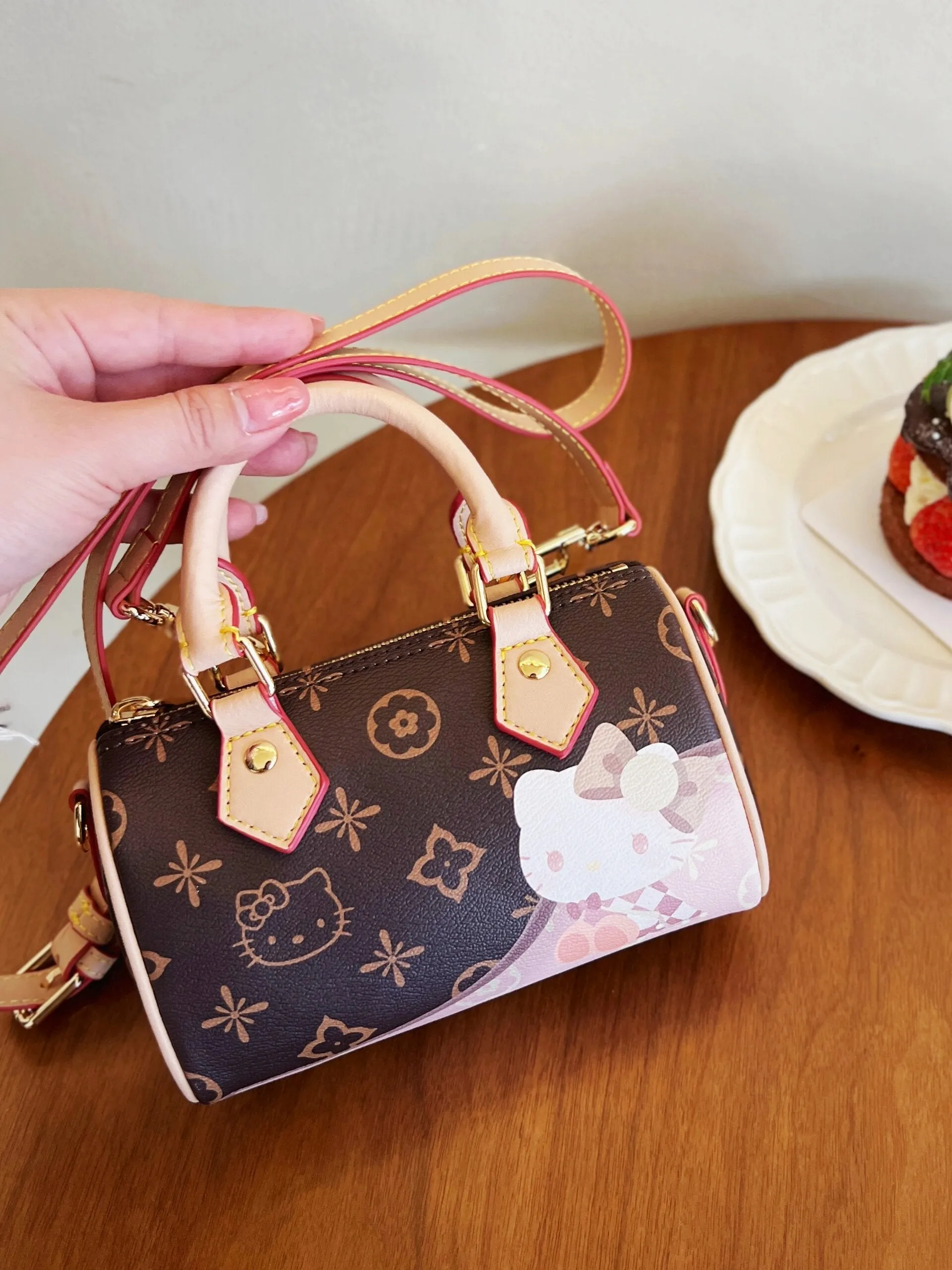 Hellokitty Womens Handmade Handbag Tote Shoulder Purse Leather Crossbody Bag