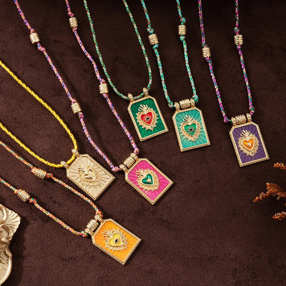 Hot Selling Fashion Colorful Love Tarot Card Necklace