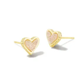 Kendra Scott Ari Heart Drusy Studs - Gold