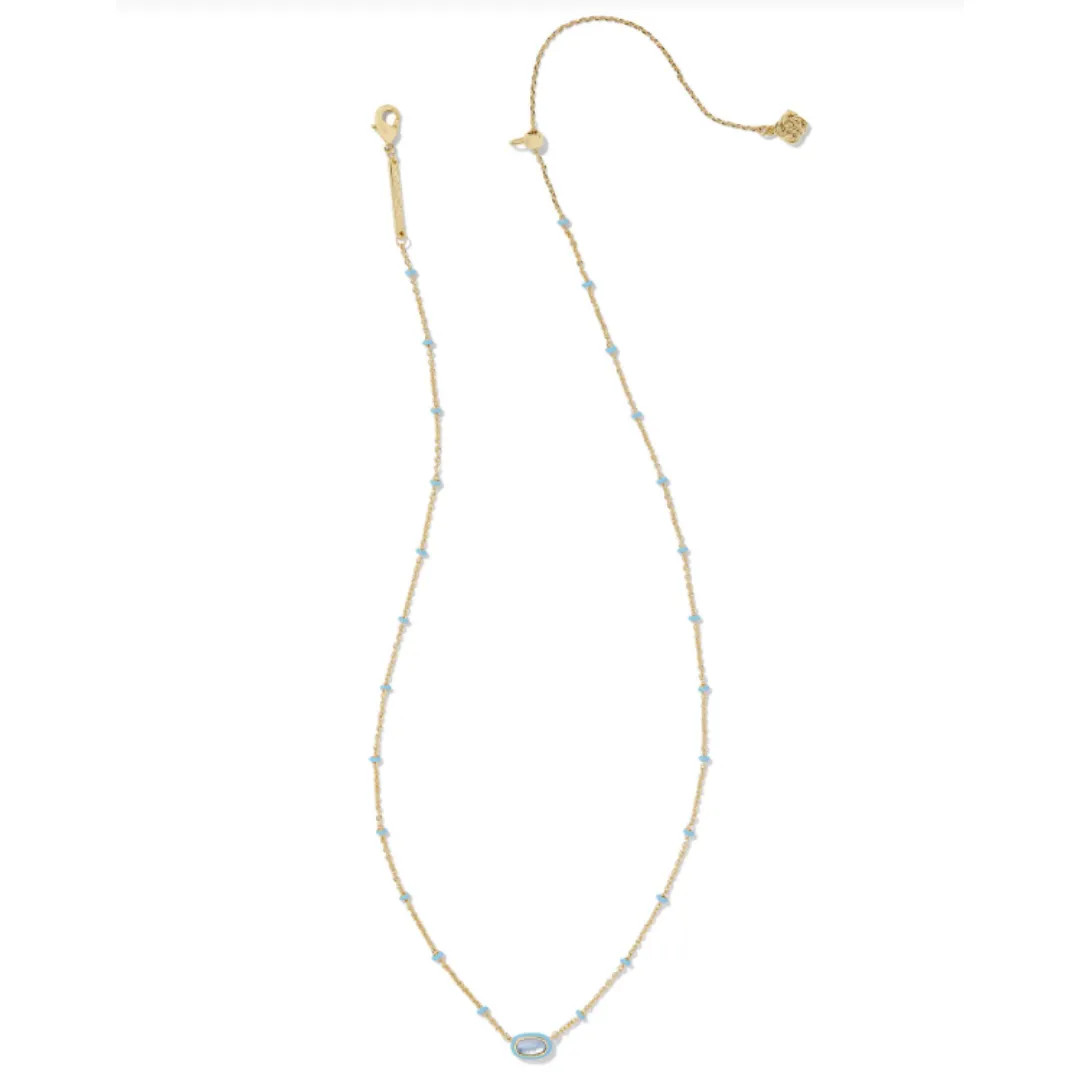 Kendra Scott Mini Elisa Enamel Frame Necklace - Gold