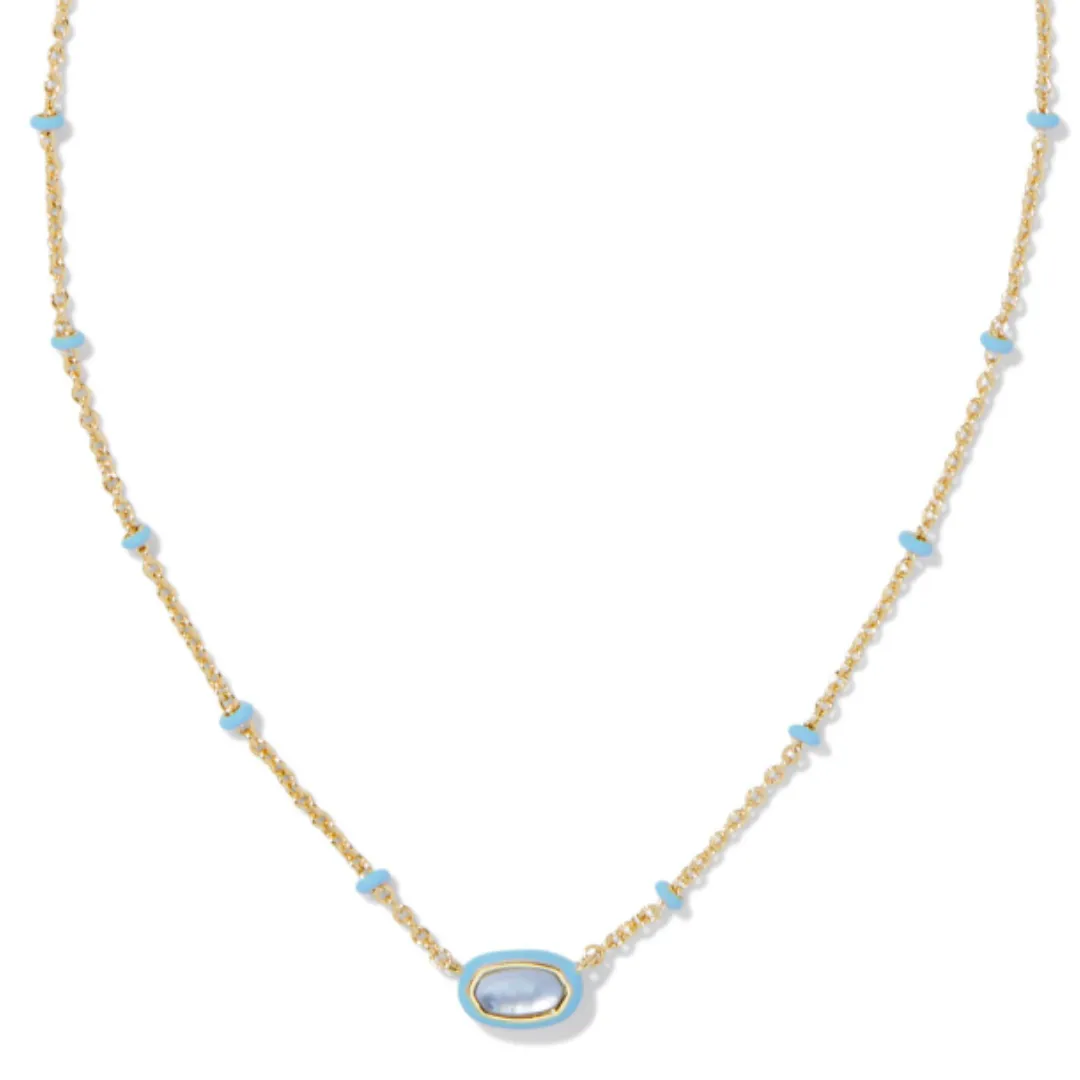 Kendra Scott Mini Elisa Enamel Frame Necklace - Gold