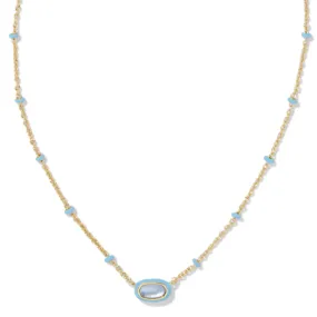 Kendra Scott Mini Elisa Enamel Frame Necklace - Gold