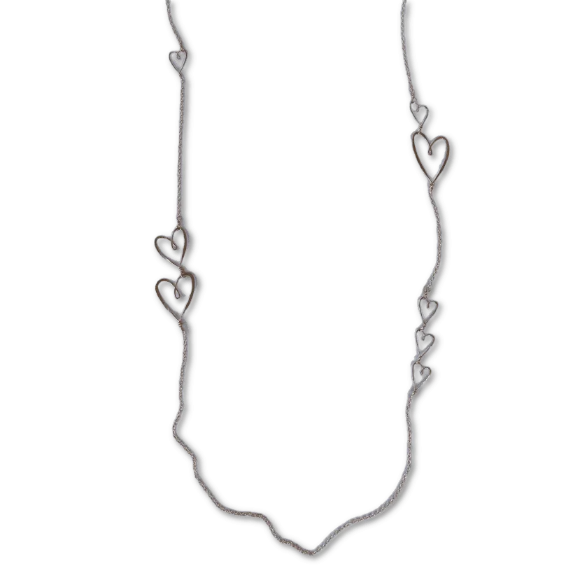 Long Tiny Hearts Necklace