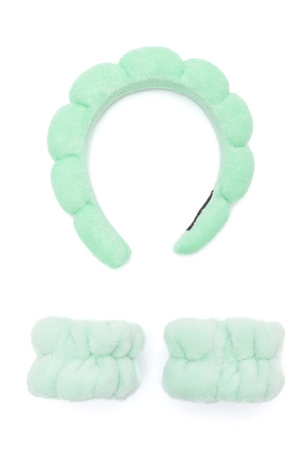 Lost in the Moment Headband and Wristband Set in Green - 11/15